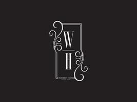 ícone de logotipo wh minimalista, novo design de ícone de logotipo de luxo wh vetor