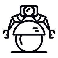 ícone do robô de esfera, estilo de estrutura de tópicos vetor