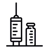 ícone de ampola de seringa, estilo de estrutura de tópicos vetor