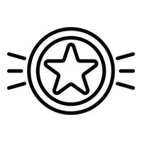 ícone de moeda estrela, estilo de estrutura de tópicos vetor