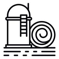 ícone de celeiro de trigo de fazenda, estilo de estrutura de tópicos vetor