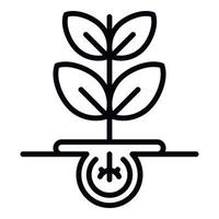 ícone de semente de tecnologia vegetal, estilo de estrutura de tópicos vetor