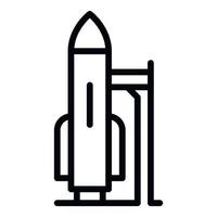 ícone de construção de foguete estudantil, estilo de estrutura de tópicos vetor