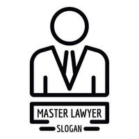 ícone de advogado mestre, estilo de estrutura de tópicos vetor