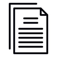 ícone de papéis de documento, estilo de estrutura de tópicos vetor