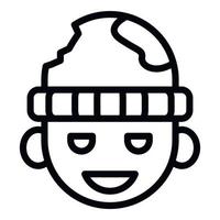 ícone de criança sorridente sem-teto, estilo de estrutura de tópicos vetor