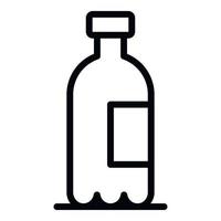 ícone de garrafa de bebida plástica, estilo de estrutura de tópicos vetor