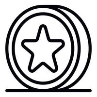 ícone de moeda de prêmio, estilo de estrutura de tópicos vetor