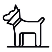 cão com um ícone de colar cervical, estilo de estrutura de tópicos vetor