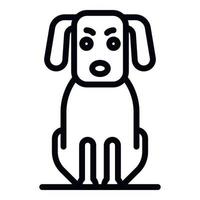 ícone de cachorro doente, estilo de estrutura de tópicos vetor