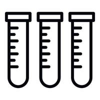 ícone de tubos de ensaio veterinários, estilo de estrutura de tópicos vetor