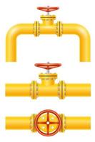 tubos de metal amarelo para ilustração vetorial de gasoduto isolado no fundo branco vetor