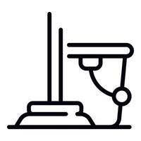 ícone de balde de escova de limpeza, estilo de estrutura de tópicos vetor