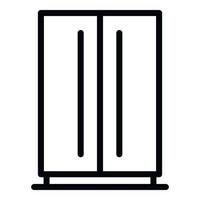 ícone de geladeira grande em casa, estilo de estrutura de tópicos vetor