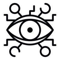 ícone de alquimia do olho asteca, estilo de contorno vetor