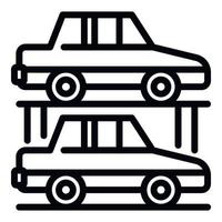 ícone de estacionamento subterrâneo de carro, estilo de estrutura de tópicos vetor