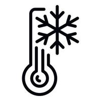 ícone de termômetro de floco de neve, estilo de estrutura de tópicos vetor