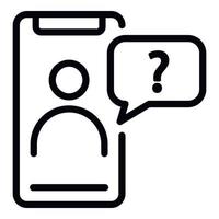 ícone de bot de smartphone, estilo de estrutura de tópicos vetor