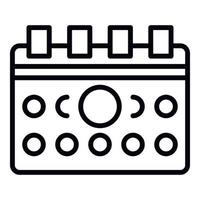 ícone de calendário feminino, estilo de estrutura de tópicos vetor