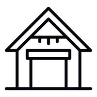 ícone da garagem da casa, estilo de estrutura de tópicos vetor