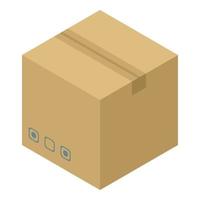 ícone de caixa de pacote, estilo isométrico vetor