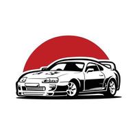 carro esportivo exótico japonês. vetor do emblema da etiqueta do logotipo do carro jdm isolado