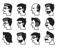 ilustração de avatares de rosto humano vetor