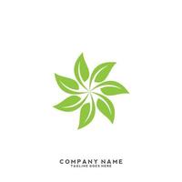 logotipo de folhas verdes. planta natureza eco jardim estilizado ícone vetor botânico.