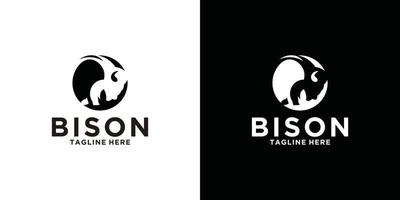 design de logotipo de bisão ilustração em vetor ícone animal
