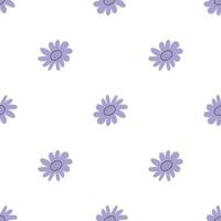 padrão floral vetor sem costura com flores. flora da primavera. estilo infantil simples desenhado à mão. muito ditsy para tecido, têxtil, papel de parede. papel digital em fundo branco