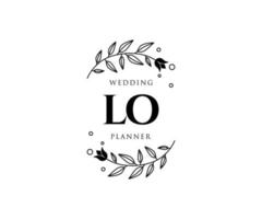 coleção de logotipos de monograma de casamento de carta inicial, modelos minimalistas e florais modernos desenhados à mão para cartões de convite, salve a data, identidade elegante para restaurante, boutique, café em vetor