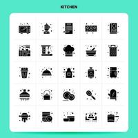 conjunto de ícones de cozinha sólido 25 design de estilo de glifo vetorial conjunto de ícones pretos web e design de ideias de negócios móveis ilustração em vetor
