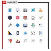 25 ícones criativos sinais modernos e símbolos de elementos de design de vetores editáveis de caixa de música de lâmpada