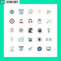 pacote de interface do usuário de 25 cores planas básicas de negócios de crescimento, reze, pense na ideia, elementos de design de vetores editáveis