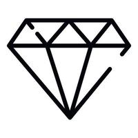 ícone de diamante, estilo de estrutura de tópicos vetor