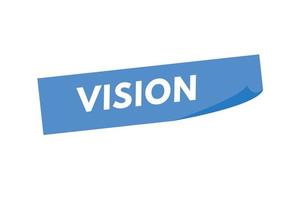 botão de texto de visão. visão sinal ícone etiqueta etiqueta web botões vetor