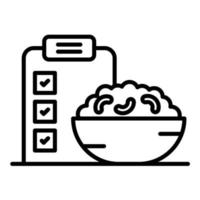 ícone semanal da linha de preparação de alimentos vetor