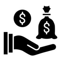 ícone de glifo de lucratividade vetor