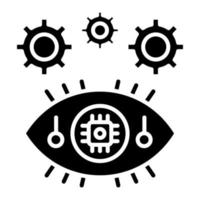 ícone de glifo de configuração de olho vetor