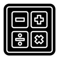 ícone de glifo de símbolos matemáticos vetor