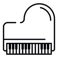 ícone de piano de cauda retrô, estilo de estrutura de tópicos vetor