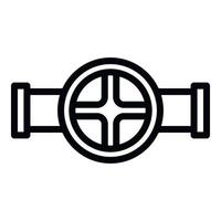 ícone de torneira de tubo de roda, estilo de estrutura de tópicos vetor