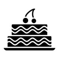ícone de glifo de bolo de duas camadas vetor