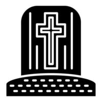 ícone de glifo de cemitério vetor