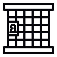 ícone do portão da prisão do juiz, estilo do esboço vetor