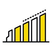ícone de gráfico de colunas, estilo de estrutura de tópicos vetor