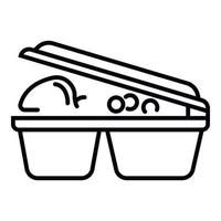 ícone de caixa de plástico de almoço, estilo de estrutura de tópicos vetor