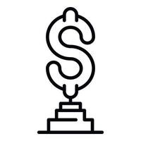 ícone de copo de ouro de dinheiro, estilo de estrutura de tópicos vetor