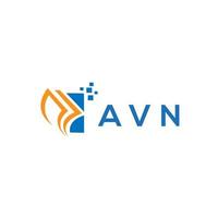 design de logotipo de contabilidade de reparação de crédito avn em fundo branco. conceito de logotipo de carta de gráfico de crescimento de iniciais criativas avn. design de logotipo de finanças de negócios avn. vetor