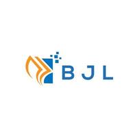 design de logotipo de contabilidade de reparo de crédito bjl em fundo branco. conceito de logotipo de carta de gráfico de crescimento de iniciais criativas bjl. design de logotipo de finanças de negócios bjl. vetor